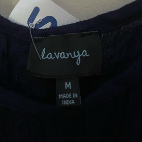 Blue blouse with tie dyed sleeves & bottom - Picture 2 of 3